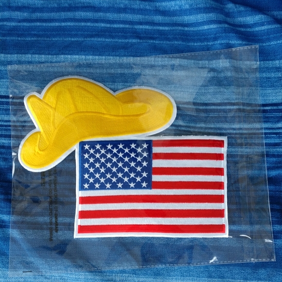 🆕🇺🇲Large AMERICAN FLAG FIREMAN HELMET BIKER IRON /SEW ON PATCH 13 1/2" X 10" - Picture 4 of 5